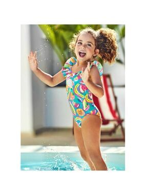 Size 4 Girls Mayoral Colorful Fruit Print Kids Swim One Piece